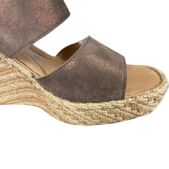 Born Sentinel Wedge Metallic Bronze Espadrille Platform Sandals Shoes Leather 9 - Picture 2 of 16